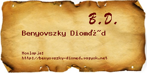 Benyovszky Dioméd névjegykártya